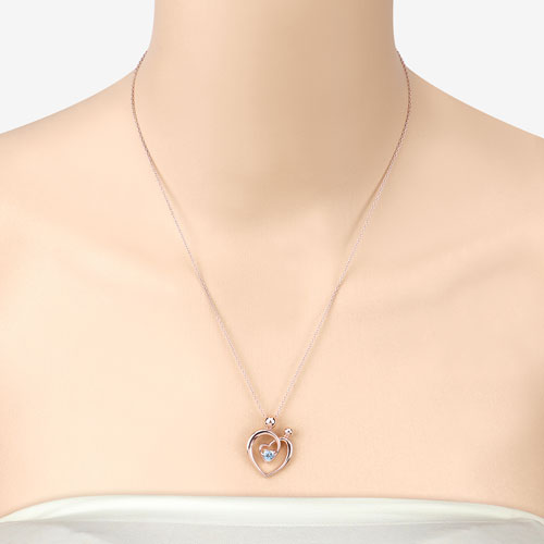 Bids.com 0.28 Carat Genuine Swiss Blue Topaz .925 Sterling Silver Pendant Pendants Bisque size 18.00