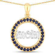 Bids.com 0.64 Carat Genuine Blue Sapphire .925 Sterling Silver Pendant Pendants White Smoke size 18.00