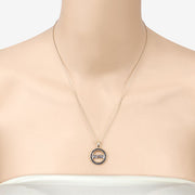 Bids.com 0.64 Carat Genuine Blue Sapphire .925 Sterling Silver Pendant Pendants Bisque size 18.00