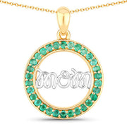 Bids.com 0.54 Carat Genuine Emerald .925 Sterling Silver Pendant Pendants White Smoke size 18.00