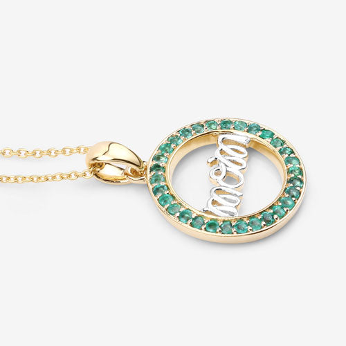 Bids.com 0.54 Carat Genuine Emerald .925 Sterling Silver Pendant Pendants White Smoke size 18.00
