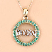 Bids.com 0.54 Carat Genuine Emerald .925 Sterling Silver Pendant Pendants Peach Puff size 18.00