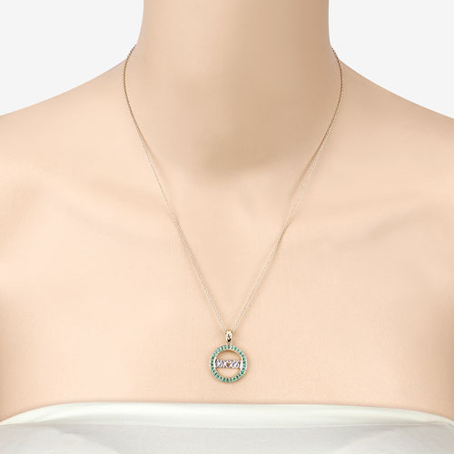 Bids.com 0.54 Carat Genuine Emerald .925 Sterling Silver Pendant Pendants Bisque size 18.00