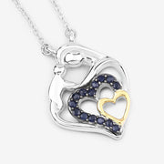 Bids.com 0.28 Carat Genuine Blue Sapphire .925 Sterling Silver Pendant Pendants White Smoke size 18.00