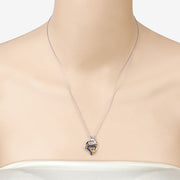 Bids.com 0.28 Carat Genuine Blue Sapphire .925 Sterling Silver Pendant Pendants Bisque size 18.00