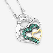Bids.com 0.24 Carat Genuine Emerald .925 Sterling Silver Pendant Pendants White Smoke size 18.00