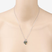 Bids.com 0.24 Carat Genuine Emerald .925 Sterling Silver Pendant Pendants Bisque size 18.00