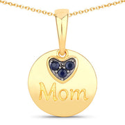 Bids.com 0.20 Carat Genuine Blue Sapphire .925 Sterling Silver Pendant Pendants White Smoke size 18.00