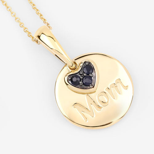 Bids.com 0.20 Carat Genuine Blue Sapphire .925 Sterling Silver Pendant Pendants White Smoke size 18.00