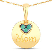 Bids.com 0.17 Carat Genuine Emerald .925 Sterling Silver Pendant Pendants White Smoke size 18.00