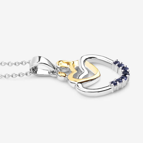 Bids.com 0.14 Carat Genuine Blue Sapphire .925 Sterling Silver Pendant Pendants White Smoke size 18.00