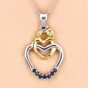 Bids.com 0.14 Carat Genuine Blue Sapphire .925 Sterling Silver Pendant Pendants Peach Puff size 18.00
