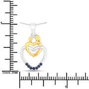 Bids.com 0.14 Carat Genuine Blue Sapphire .925 Sterling Silver Pendant Pendants White Smoke size 18.00
