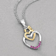 Bids.com 0.14 Carat Genuine Ruby .925 Sterling Silver Pendant Pendants Gray size 18.00