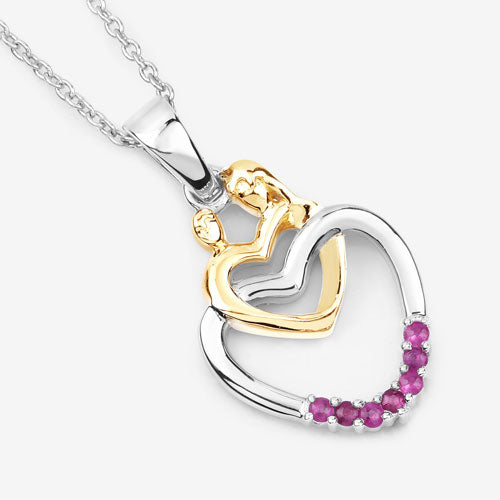 Bids.com 0.14 Carat Genuine Ruby .925 Sterling Silver Pendant Pendants White Smoke size 18.00