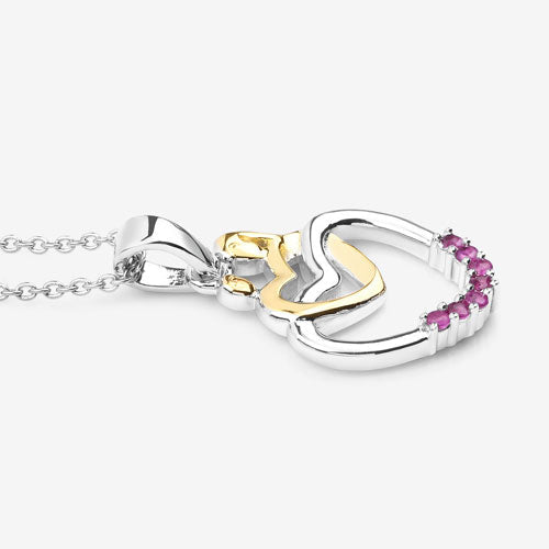 Bids.com 0.14 Carat Genuine Ruby .925 Sterling Silver Pendant Pendants White Smoke size 18.00