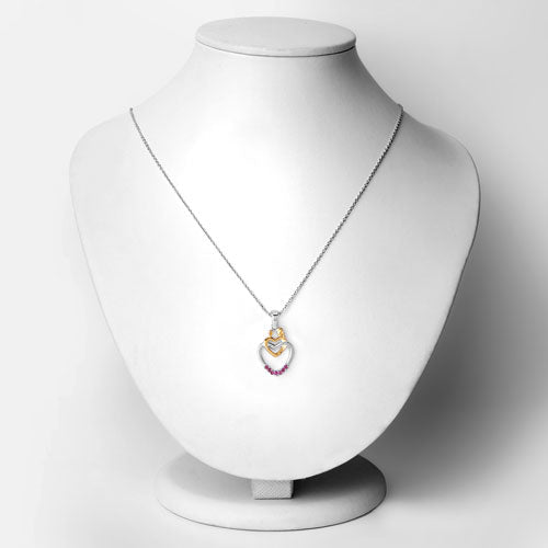 Bids.com 0.14 Carat Genuine Ruby .925 Sterling Silver Pendant Pendants White Smoke size 18.00