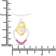 Bids.com 0.14 Carat Genuine Ruby .925 Sterling Silver Pendant Pendants White Smoke size 18.00