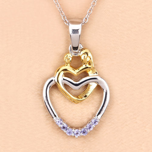 Bids.com 0.14 Carat Genuine Tanzanite .925 Sterling Silver Pendant Pendants Peach Puff size 18.00