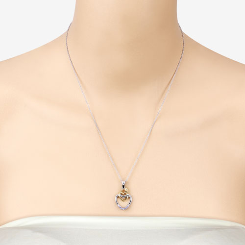 Bids.com 0.14 Carat Genuine Tanzanite .925 Sterling Silver Pendant Pendants Bisque size 18.00