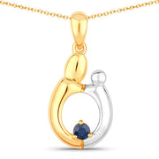 Bids.com 0.19 Carat Genuine Blue Sapphire .925 Sterling Silver Pendant Pendants White Smoke size 18.00