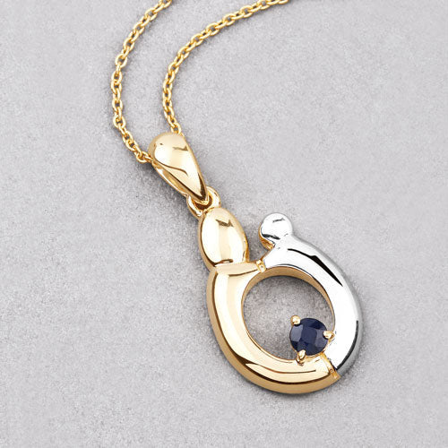 Bids.com 0.19 Carat Genuine Blue Sapphire .925 Sterling Silver Pendant Pendants Thistle size 18.00
