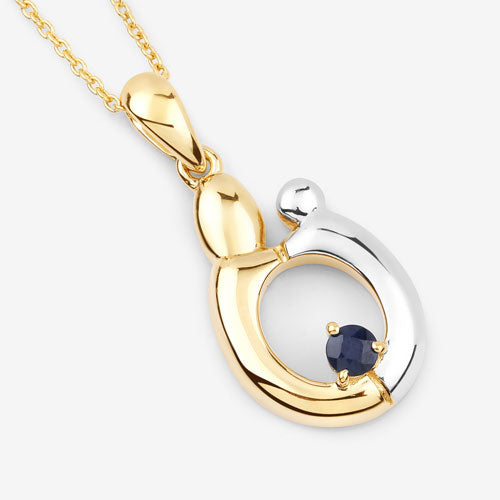 Bids.com 0.19 Carat Genuine Blue Sapphire .925 Sterling Silver Pendant Pendants White Smoke size 18.00