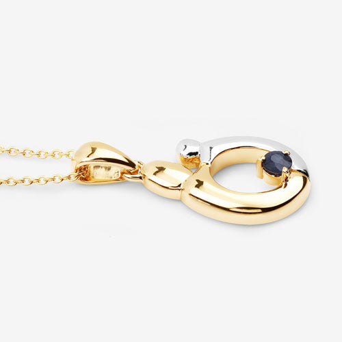 Bids.com 0.19 Carat Genuine Blue Sapphire .925 Sterling Silver Pendant Pendants White Smoke size 18.00