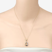 Bids.com 0.19 Carat Genuine Blue Sapphire .925 Sterling Silver Pendant Pendants Bisque size 18.00