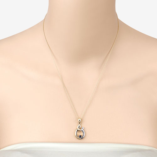 Bids.com 0.19 Carat Genuine Blue Sapphire .925 Sterling Silver Pendant Pendants Bisque size 18.00