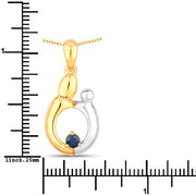 Bids.com 0.19 Carat Genuine Blue Sapphire .925 Sterling Silver Pendant Pendants White Smoke size 18.00