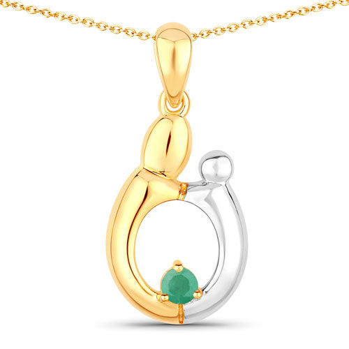 Bids.com 0.17 Carat Genuine Emerald .925 Sterling Silver Pendant Pendants White Smoke size 18.00
