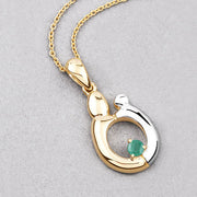 Bids.com 0.17 Carat Genuine Emerald .925 Sterling Silver Pendant Pendants Thistle size 18.00
