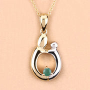 Bids.com 0.17 Carat Genuine Emerald .925 Sterling Silver Pendant Pendants Peach Puff size 18.00