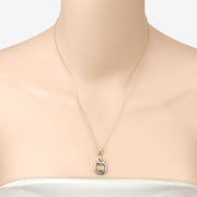 Bids.com 0.17 Carat Genuine Emerald .925 Sterling Silver Pendant Pendants Bisque size 18.00
