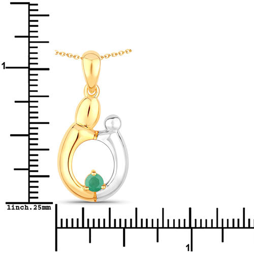 Bids.com 0.17 Carat Genuine Emerald .925 Sterling Silver Pendant Pendants White Smoke size 18.00