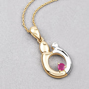 Bids.com 0.20 Carat Genuine Ruby .925 Sterling Silver Pendant Pendants Thistle size 18.00