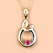 Bids.com 0.20 Carat Genuine Ruby .925 Sterling Silver Pendant Pendants Peach Puff size 18.00