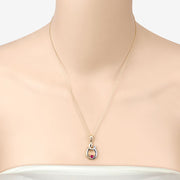 Bids.com 0.20 Carat Genuine Ruby .925 Sterling Silver Pendant Pendants Bisque size 18.00