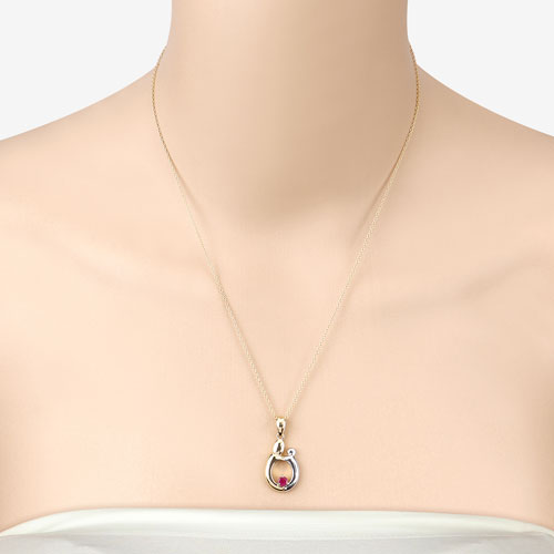 Bids.com 0.20 Carat Genuine Ruby .925 Sterling Silver Pendant Pendants Bisque size 18.00