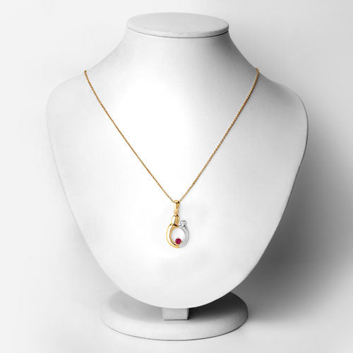 Bids.com 0.20 Carat Genuine Ruby .925 Sterling Silver Pendant Pendants White Smoke size 18.00