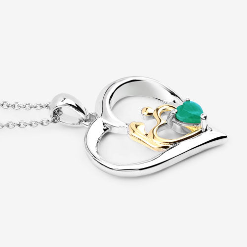 Bids.com 0.45 Carat Genuine Emerald .925 Sterling Silver Pendant Pendants White Smoke size 18.00