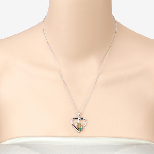 Bids.com 0.45 Carat Genuine Emerald .925 Sterling Silver Pendant Pendants Bisque size 18.00