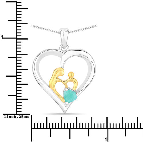 Bids.com 0.45 Carat Genuine Emerald .925 Sterling Silver Pendant Pendants White Smoke size 18.00