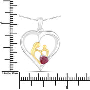 Bids.com 0.50 Carat Genuine Ruby .925 Sterling Silver Pendant Pendants White Smoke size 18.00