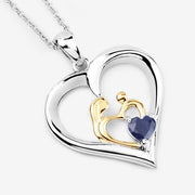 Bids.com 0.50 Carat Genuine Blue Sapphire .925 Sterling Silver Pendant Pendants White Smoke size 18.00
