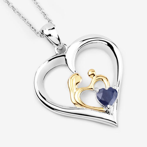 Bids.com 0.50 Carat Genuine Blue Sapphire .925 Sterling Silver Pendant Pendants White Smoke size 18.00