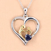 Bids.com 0.50 Carat Genuine Blue Sapphire .925 Sterling Silver Pendant Pendants Peach Puff size 18.00