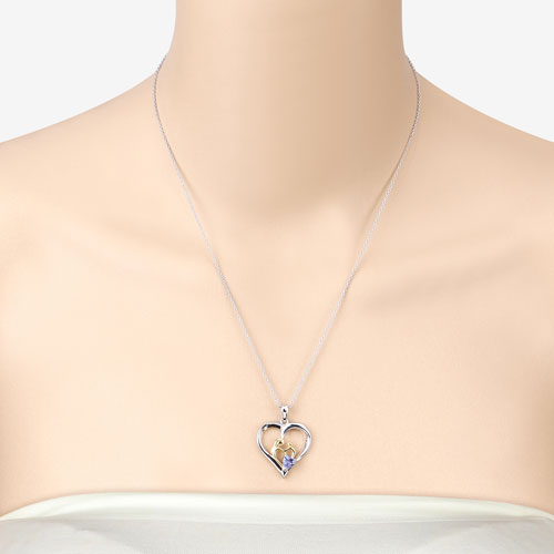 Bids.com 0.45 Carat Genuine Tanzanite .925 Sterling Silver Pendant Pendants Bisque size 18.00