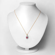 Bids.com 0.95 Carat Genuine Ruby and White Diamond 10K Yellow Gold Pendant Pendants Lavender